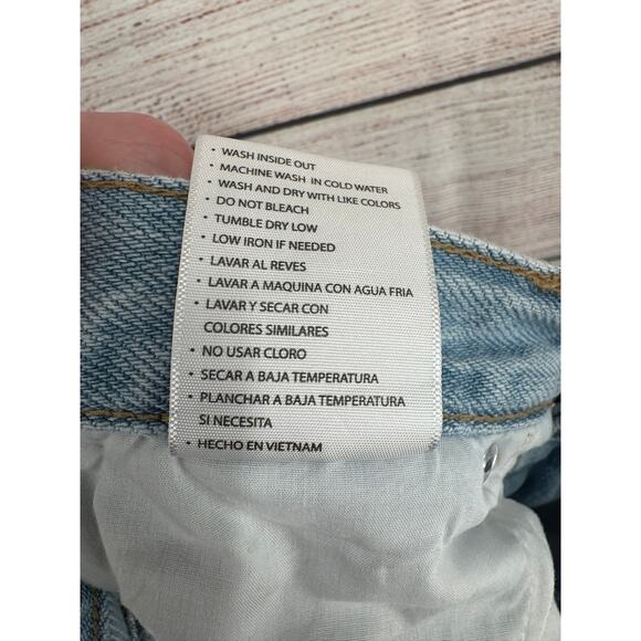 Kancan Delta Mid Rise Boyfriend Jeans Junior 13 Blue Light Wash Denim Distressed - Picture 9 of 11